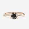 black diamond engagement ring in rose gold hexagonal shape