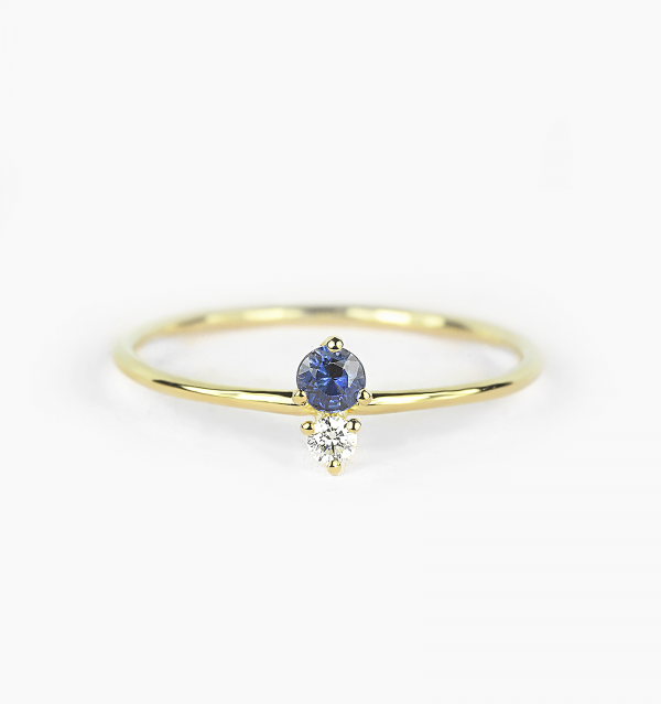 blue sapphire stackable ring