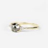 salt and pepper diamond ring and pear cut diamond ring