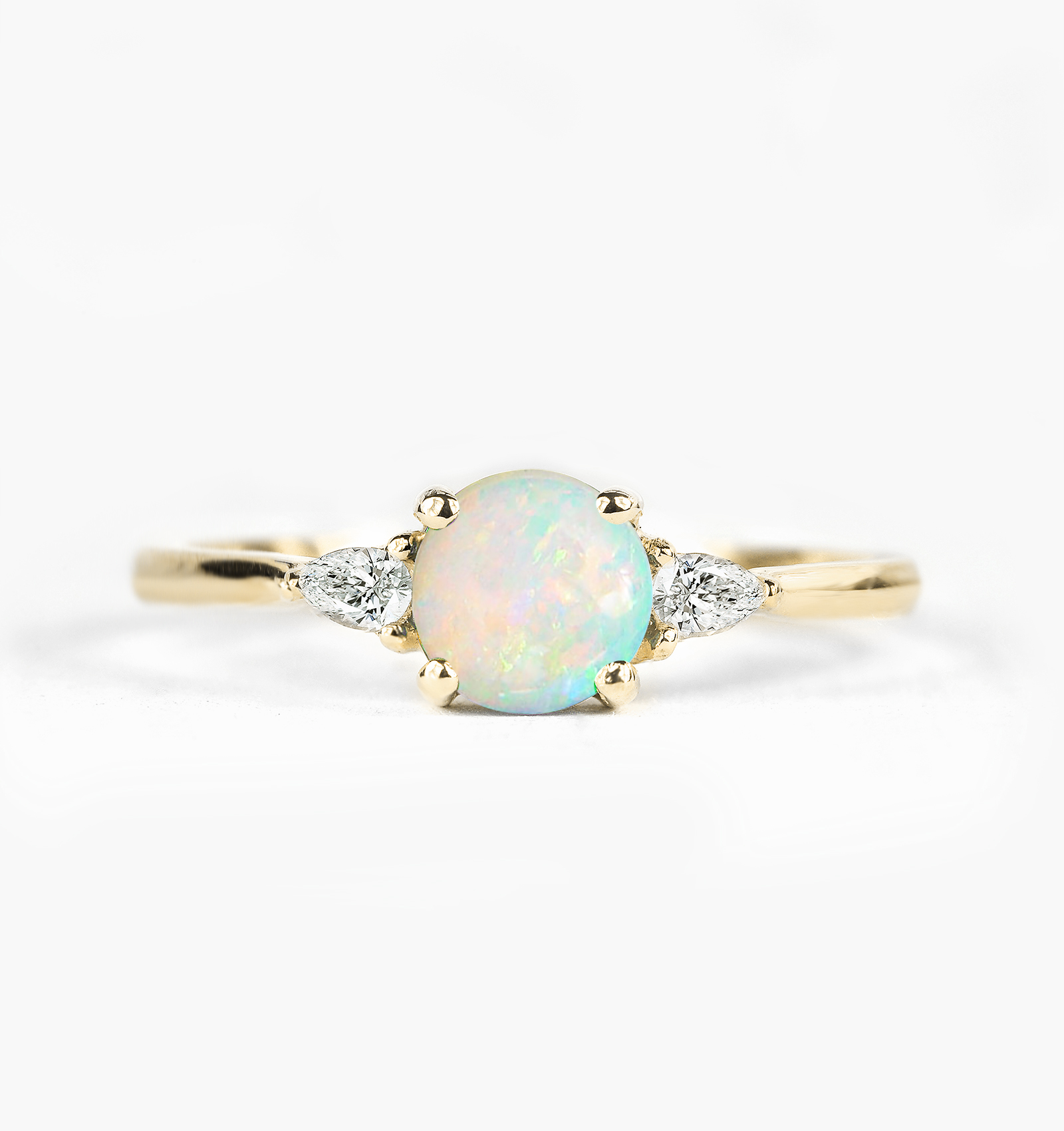 opal engagement ring three stone diamond engagement ring