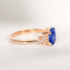 Blue sapphire diamond engagement ring