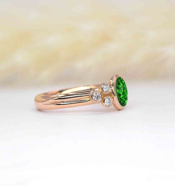 green tsavorite unique ring