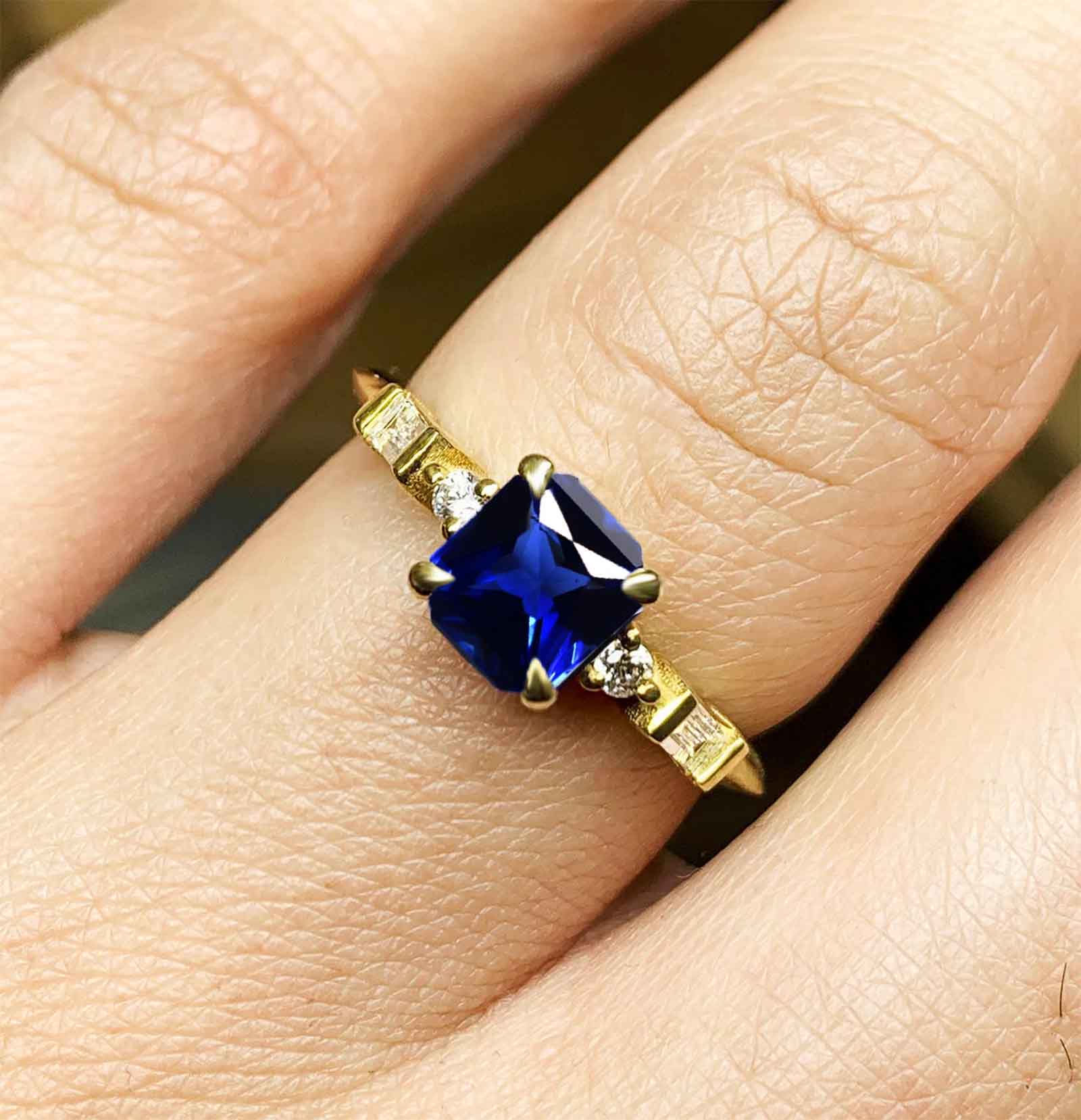 blue sapphire engagement
