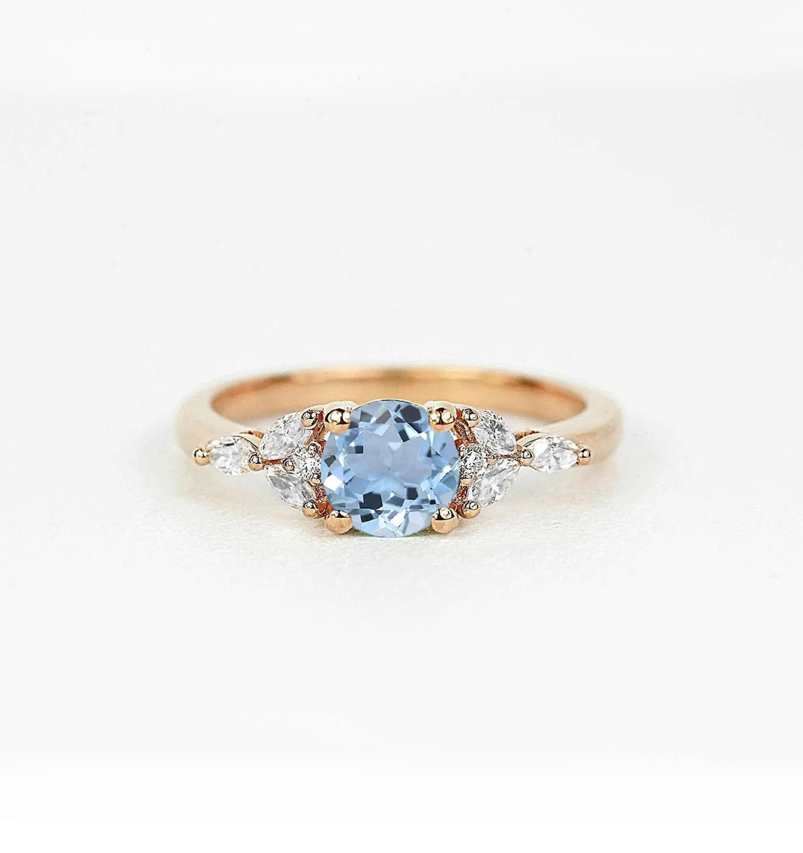 emerald cut aquamarine vintage ring gift for women