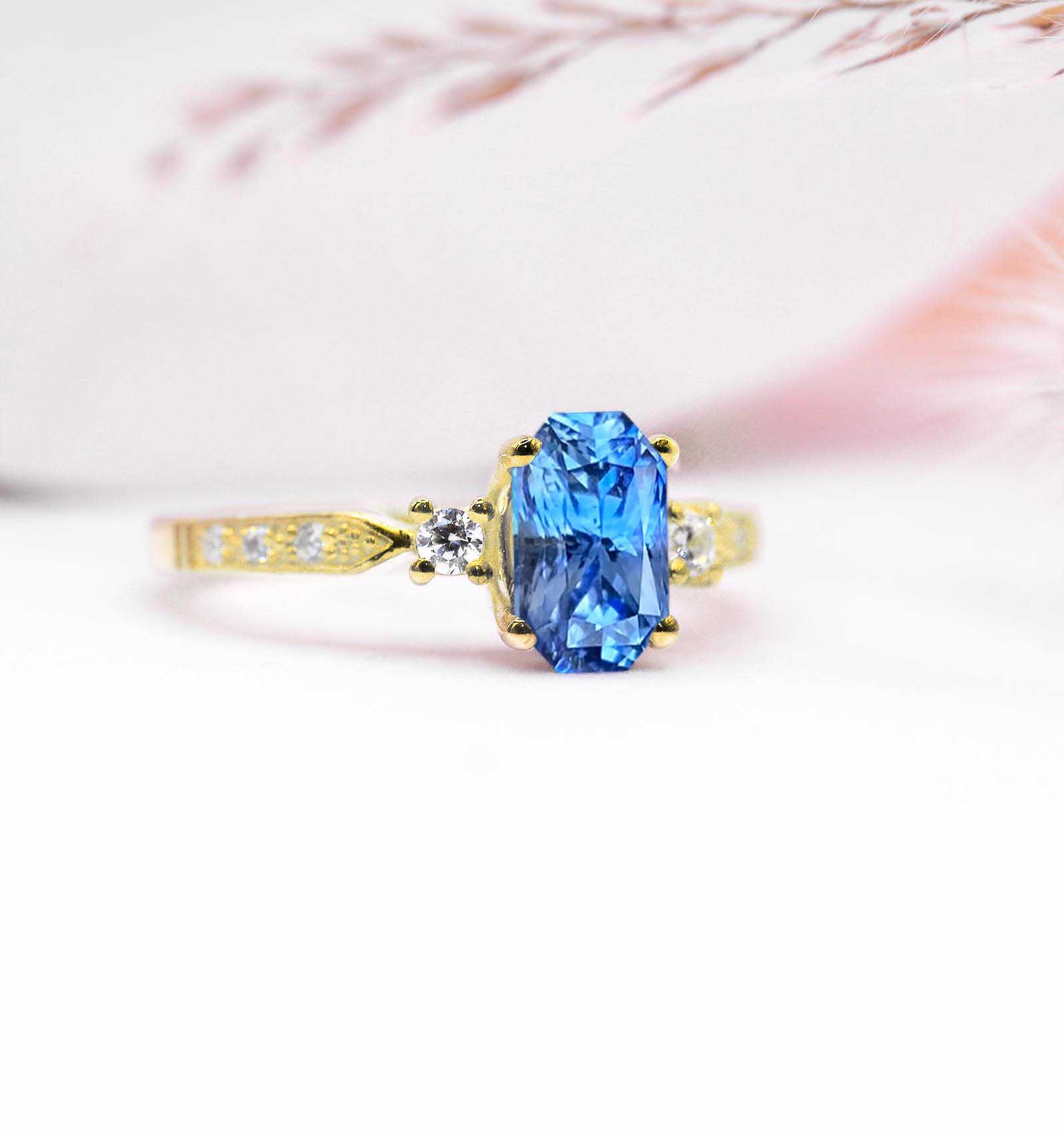 light blue sapphire ring