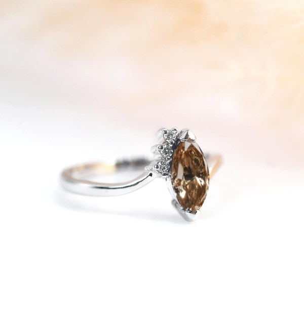 delicate rustic diamond ring