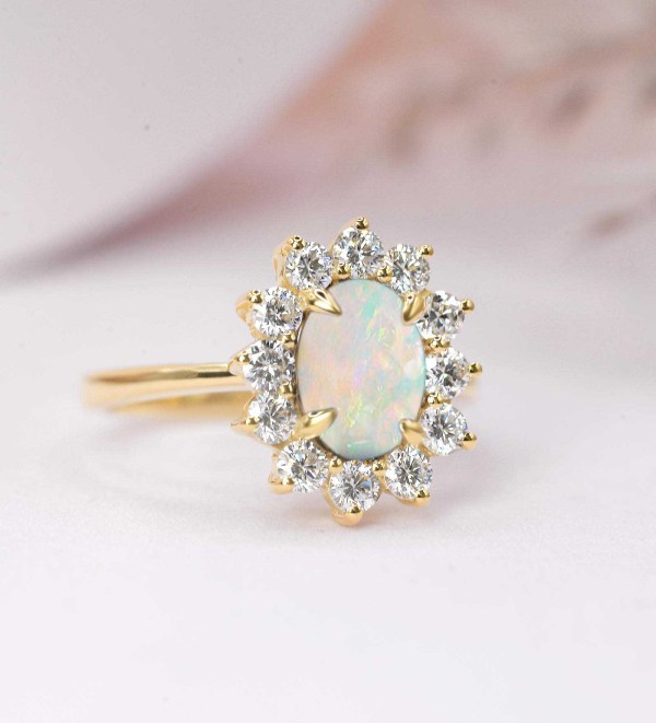 opal cluster ring