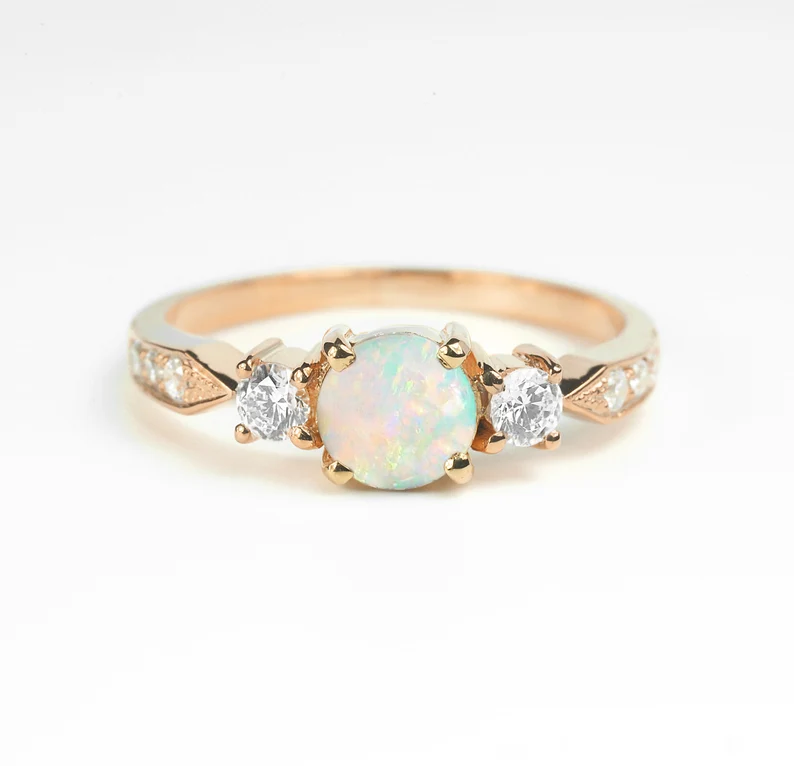 opal bridal ring