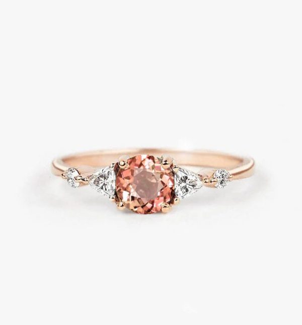 peach sapphire celebrity ring