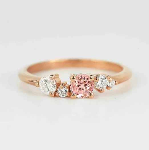 peach sapphire ring