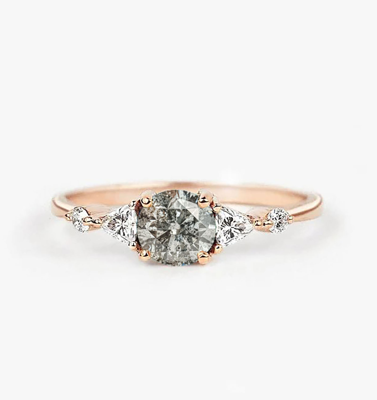 salt and pepper dainty ring