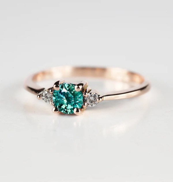mint green diamond ring