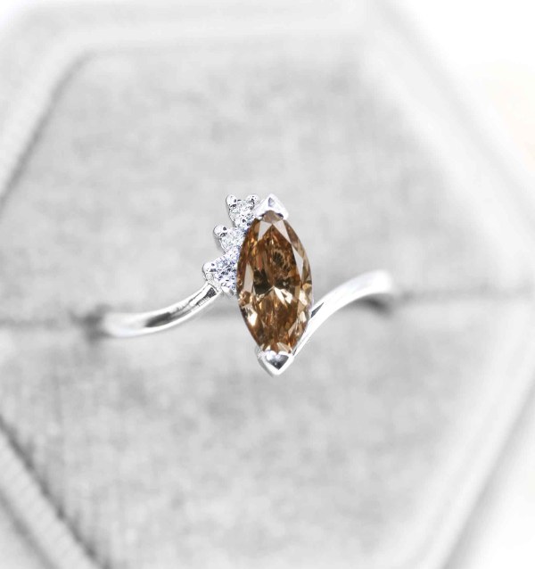 delicate rustic diamond ring