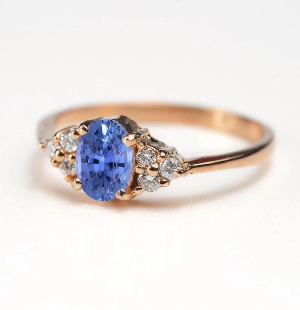 blue sapphire sapphire bespoke ring