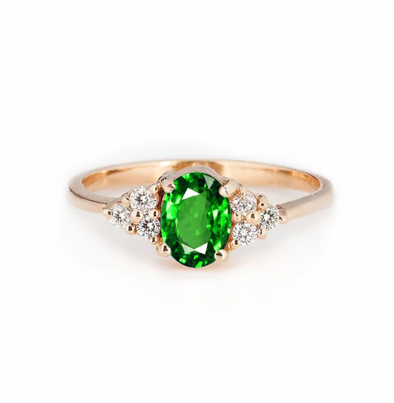 green tsavorite bespoke ring