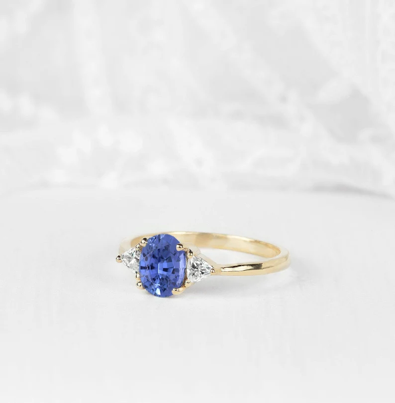 light blue sapphire minimalist ring