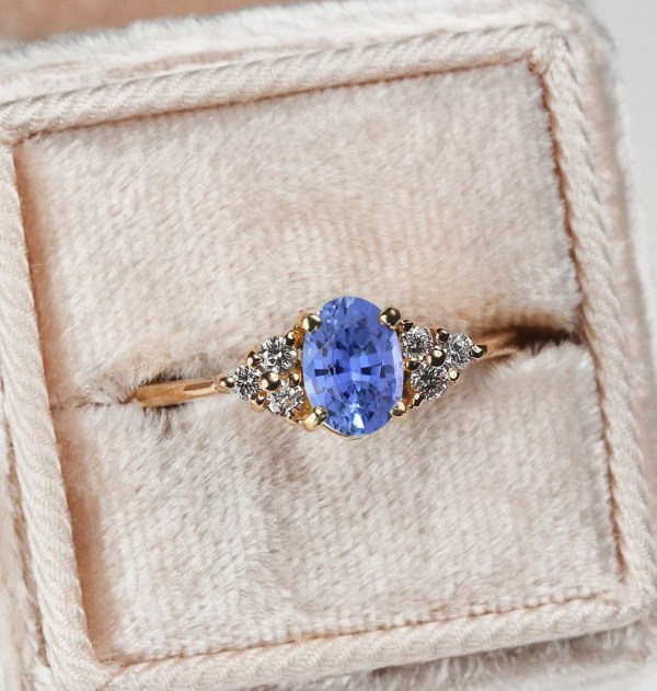 light blue sapphire bespoke ring