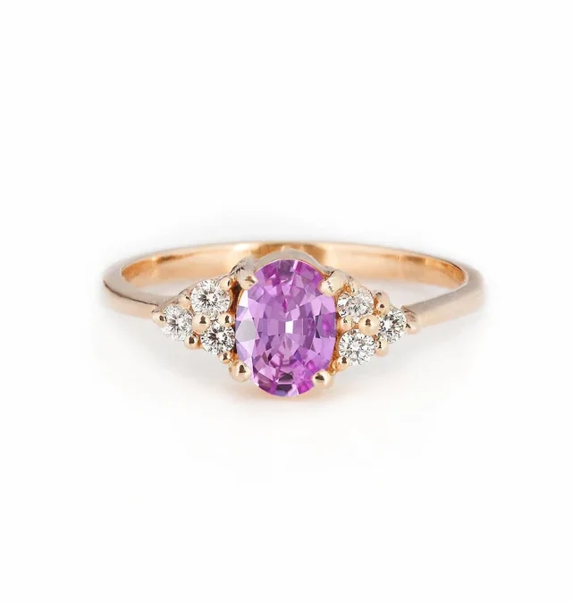 light pink sapphire bespoke ring