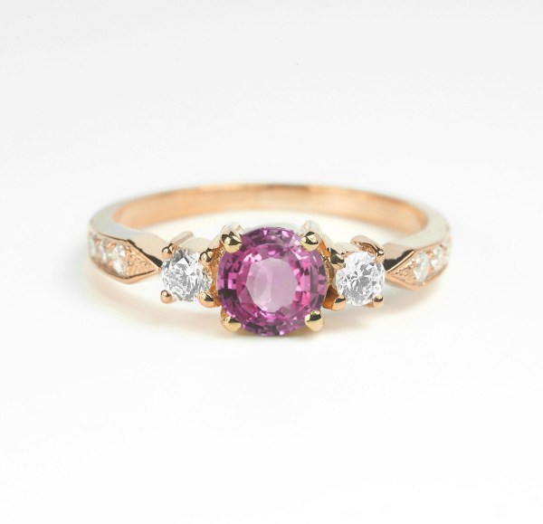 light pink sapphire minimalist ring