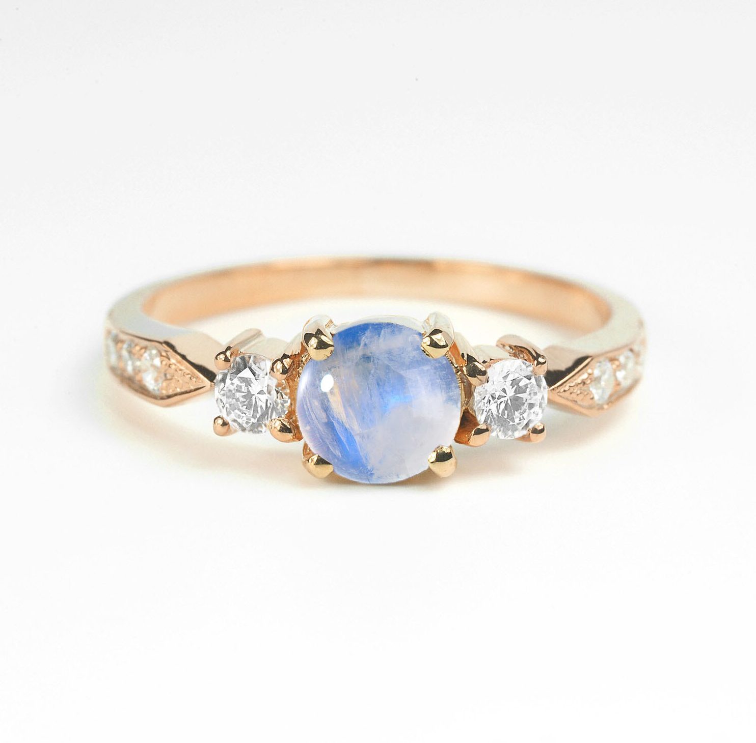 moonstone vintage minimalist ring