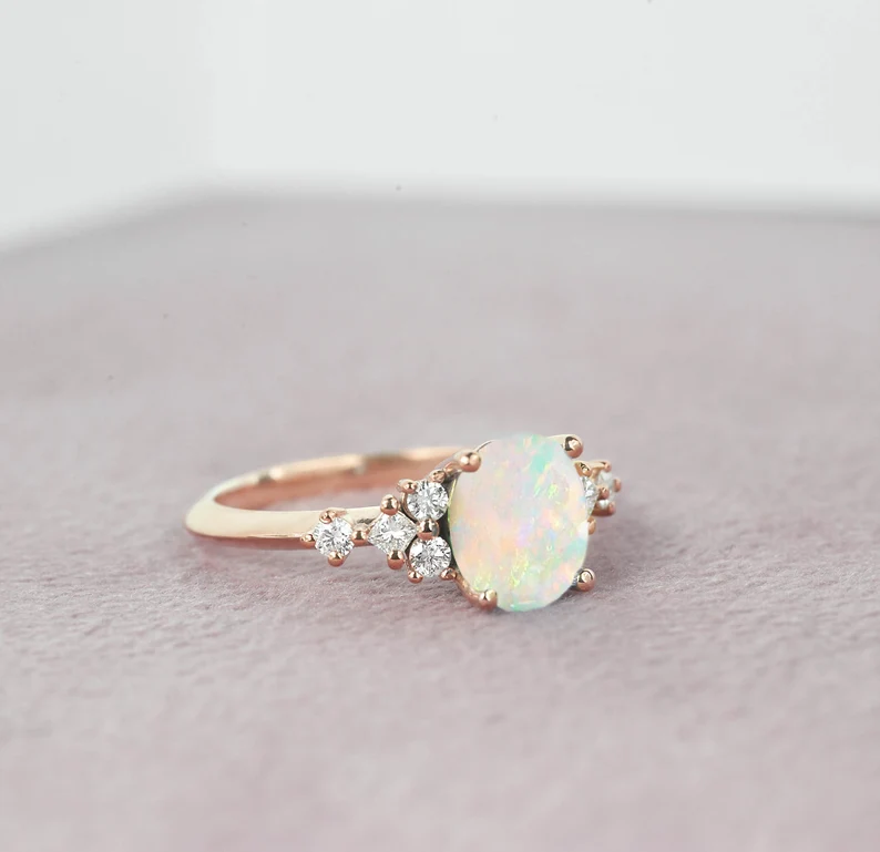 opal art deco ring