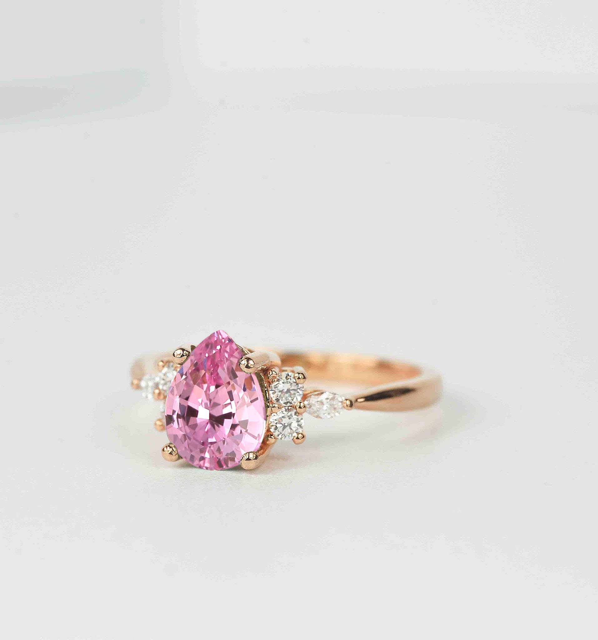 light pink sapphire ring - DIORAH JEWELLERS