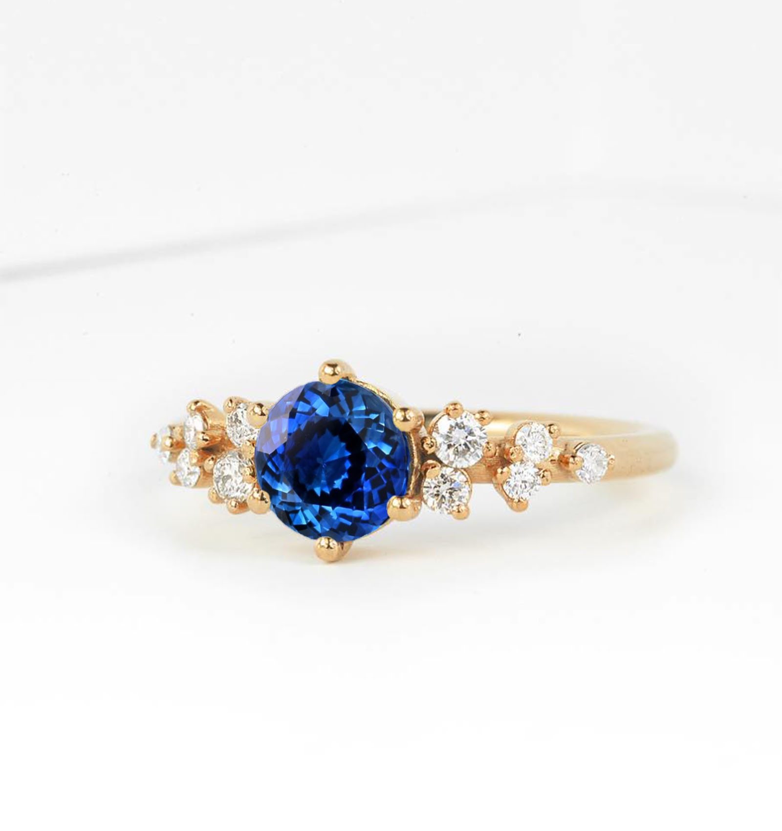 blue sapphire cluster ring for her
