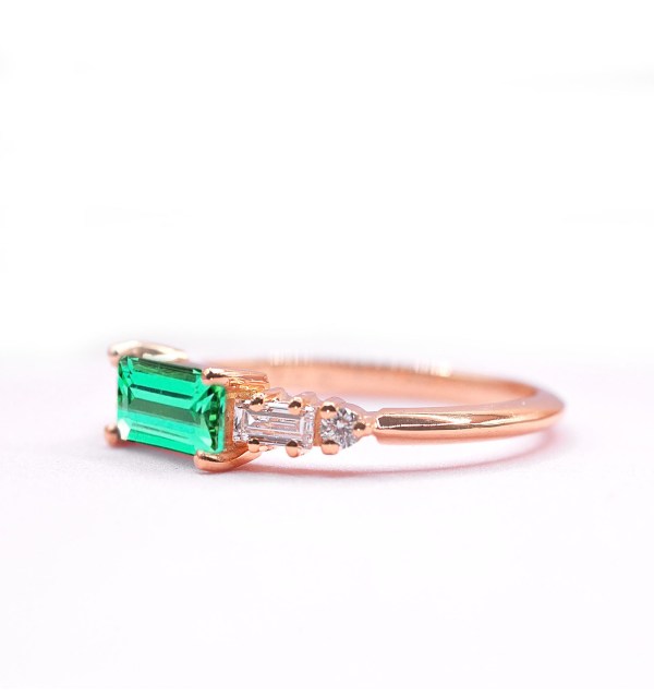 dainty green tourmaline ring for her