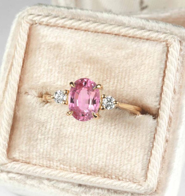 minimal sapphire and diamond ring