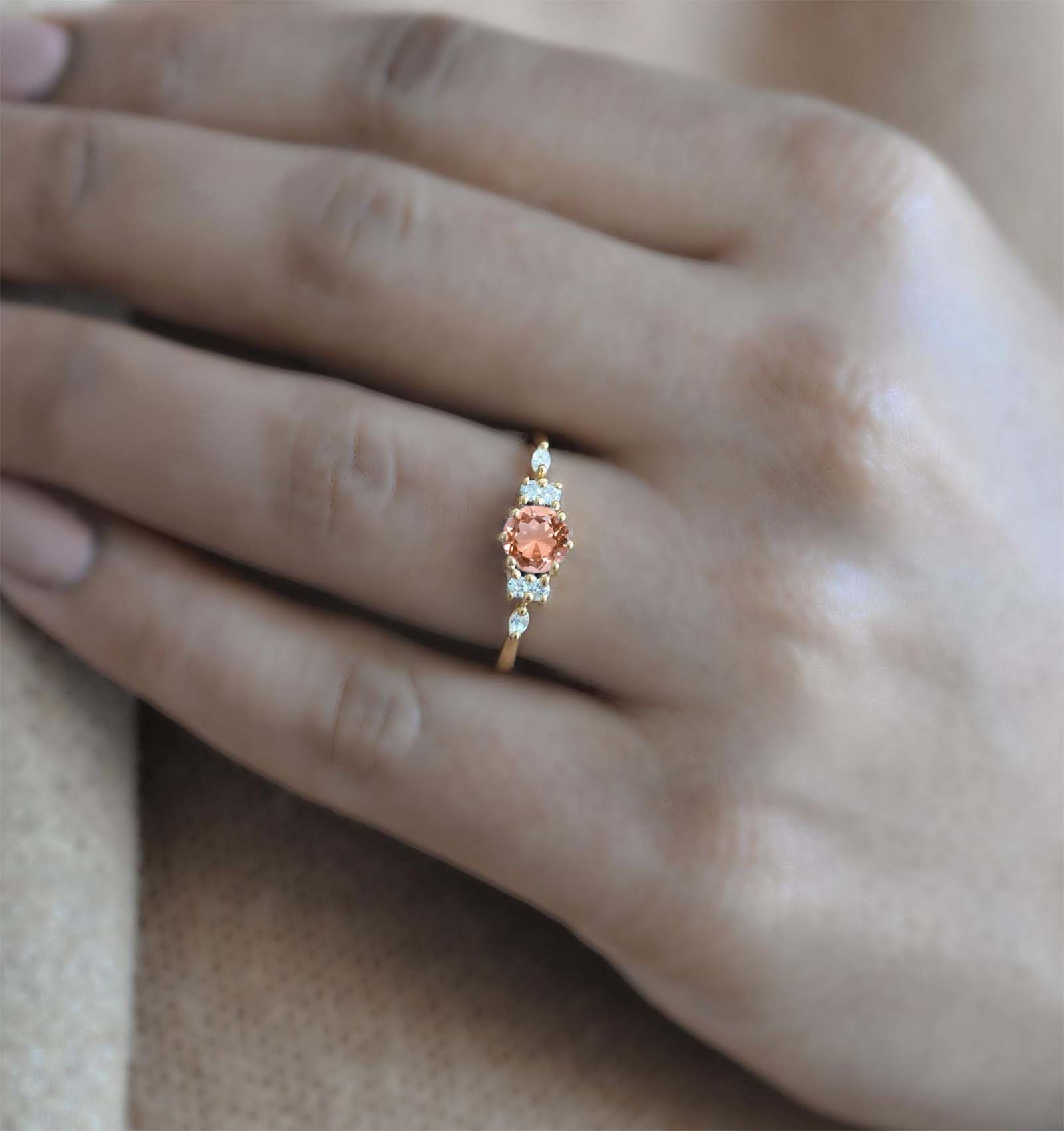 morganite cluster ring for her