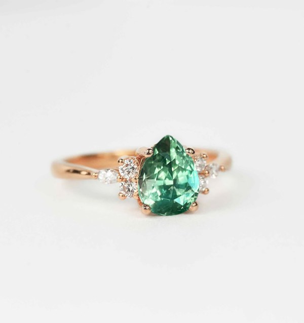teal diamond engagement ring