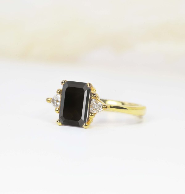 black diamond minimalist ring1413