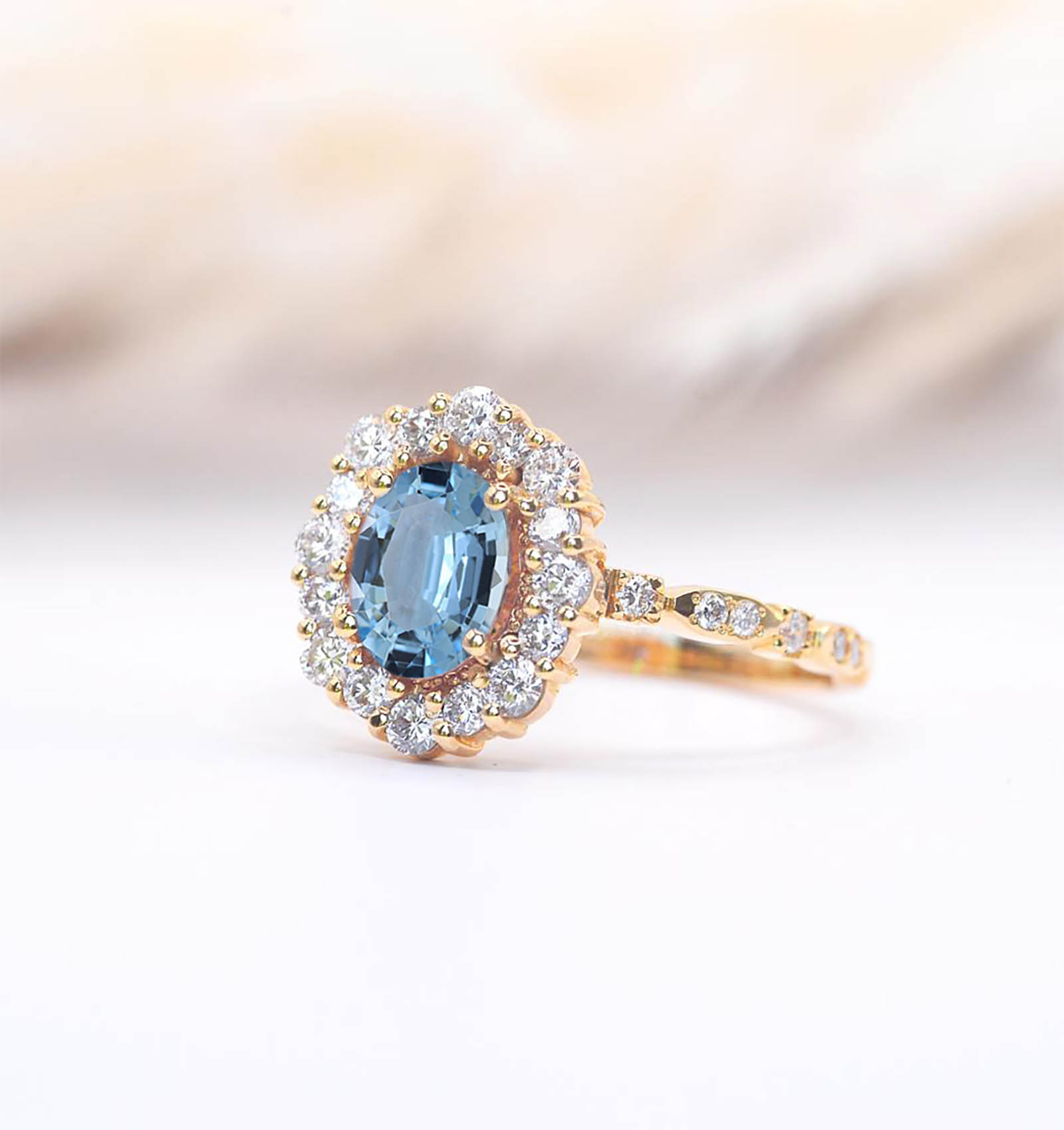 aquamarine cluster ring