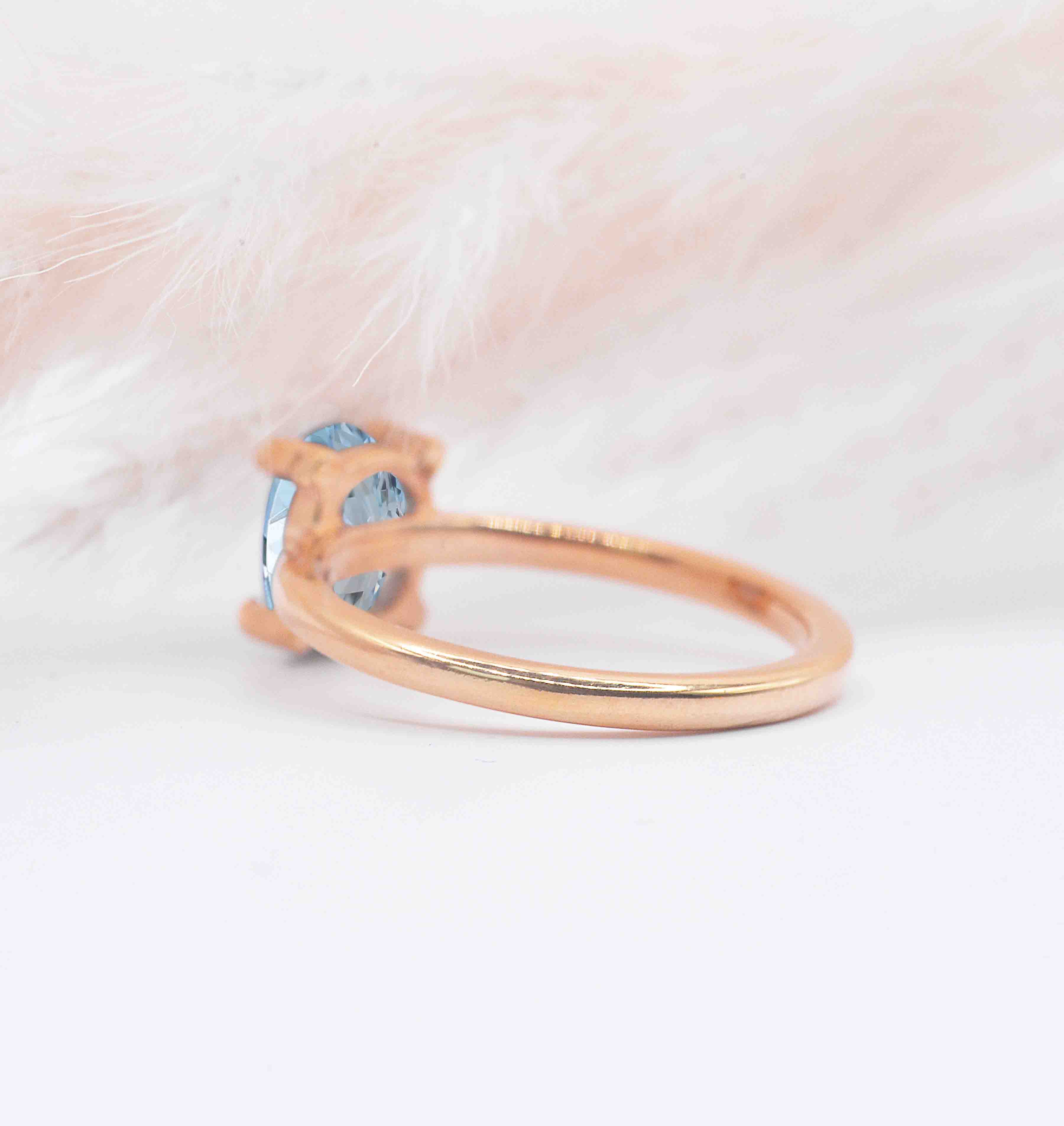 art deco oval aquamarine dainty ring