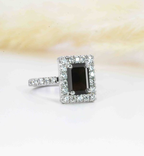 black diamond dainty ring