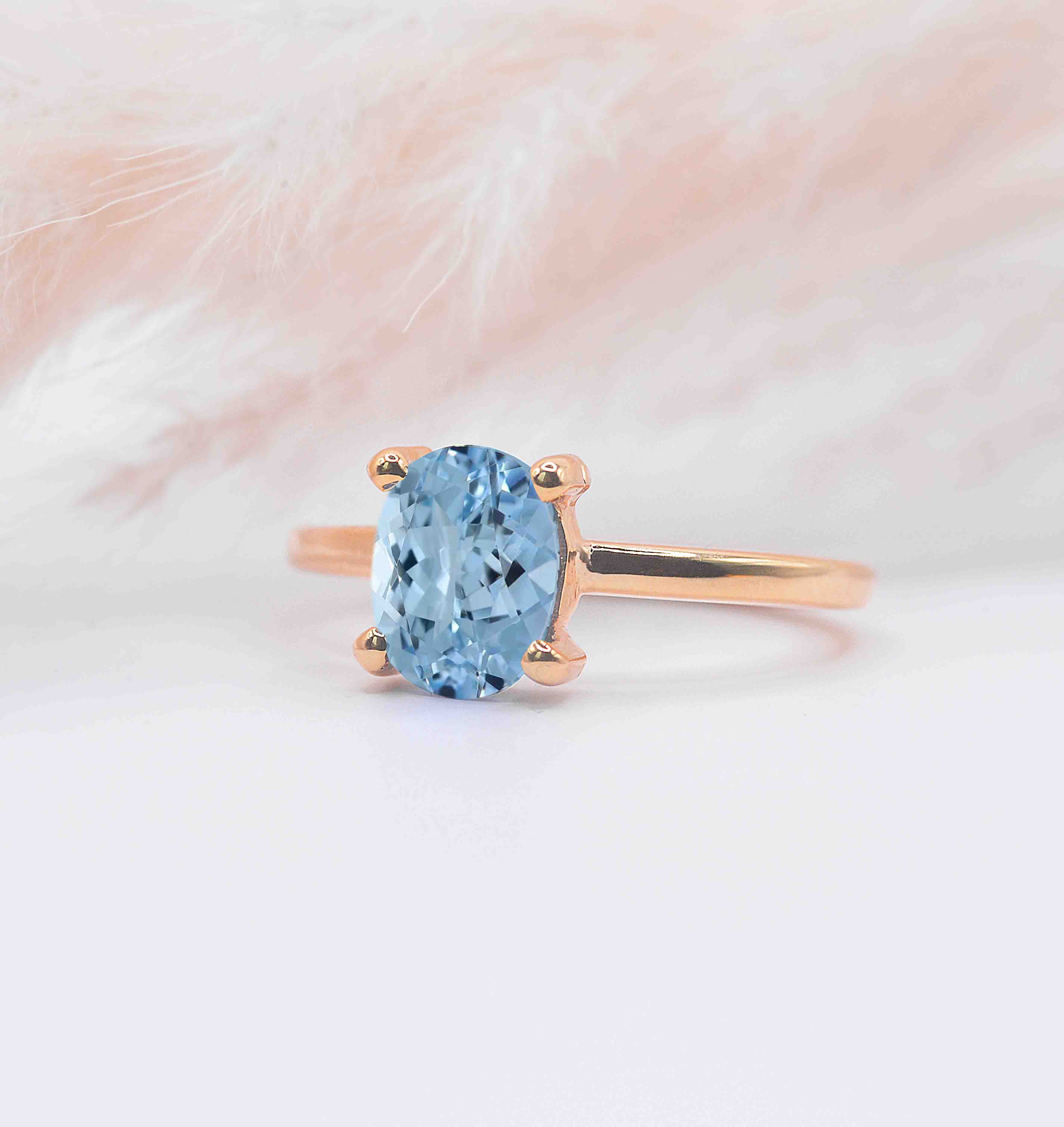 art deco oval aquamarine dainty ring