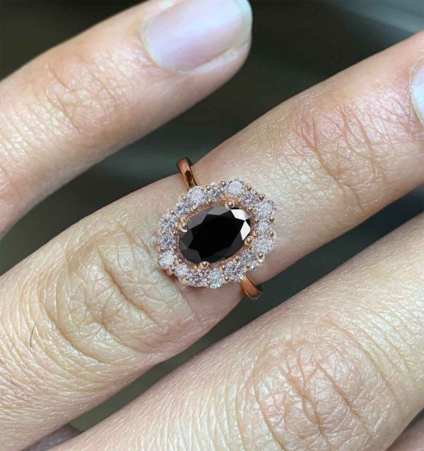 black diamond vintage ring