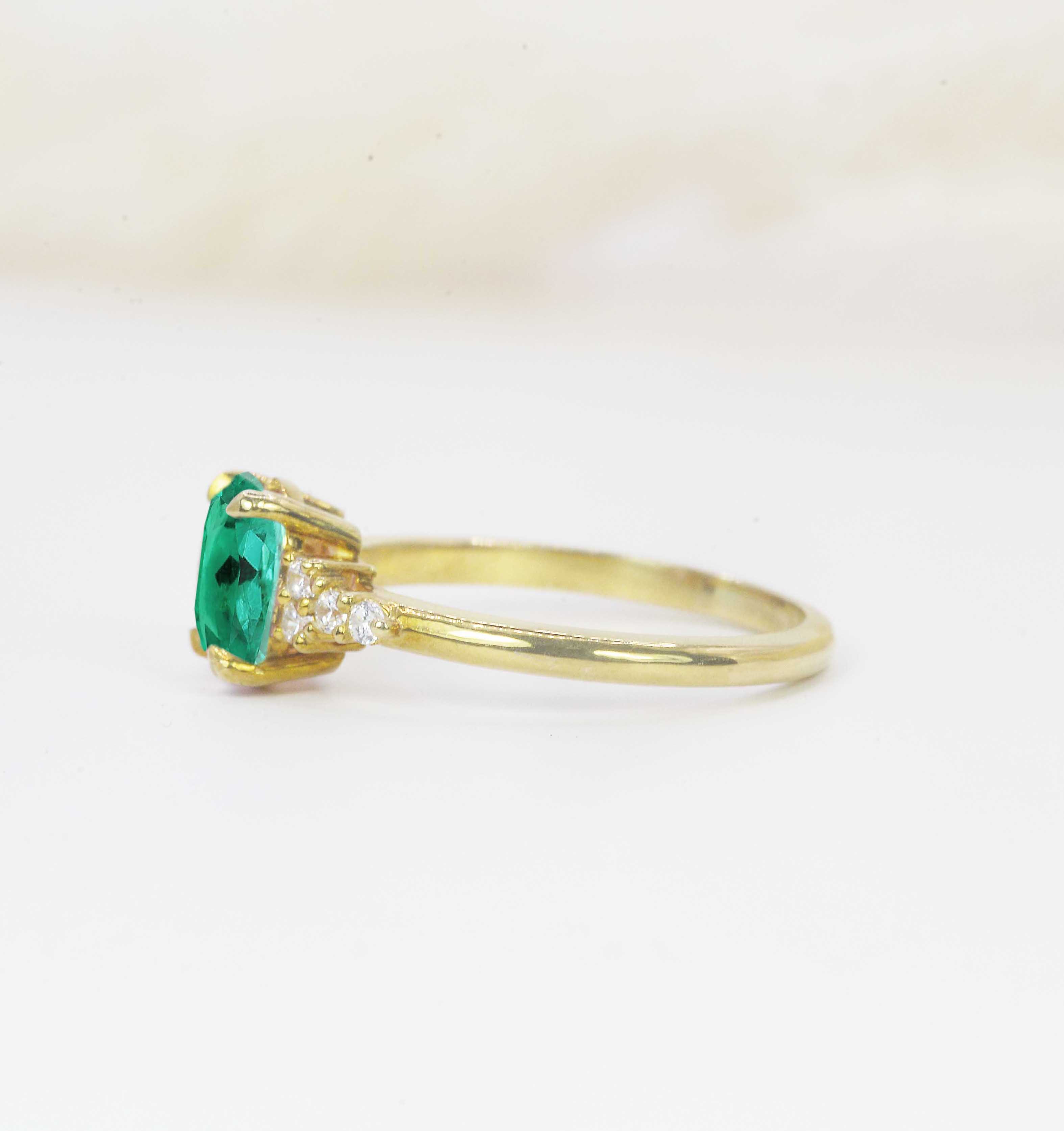 emerald art deco ring