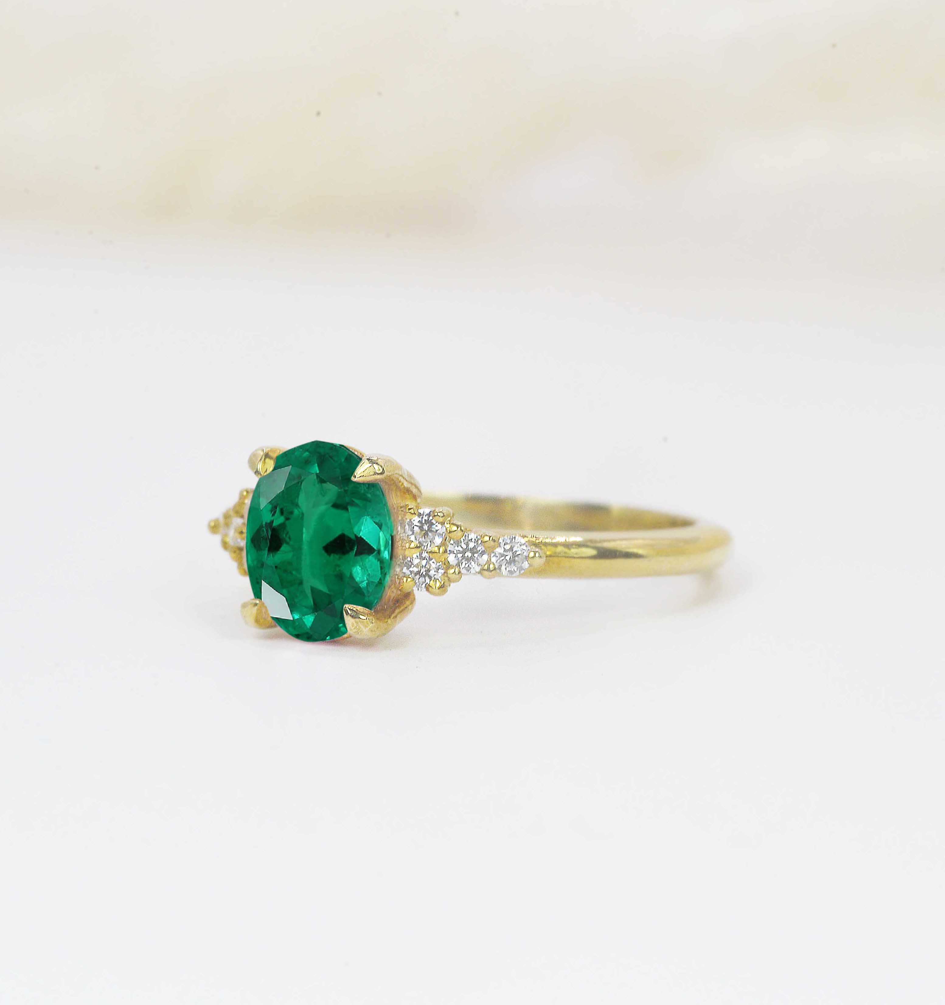emerald art deco ring