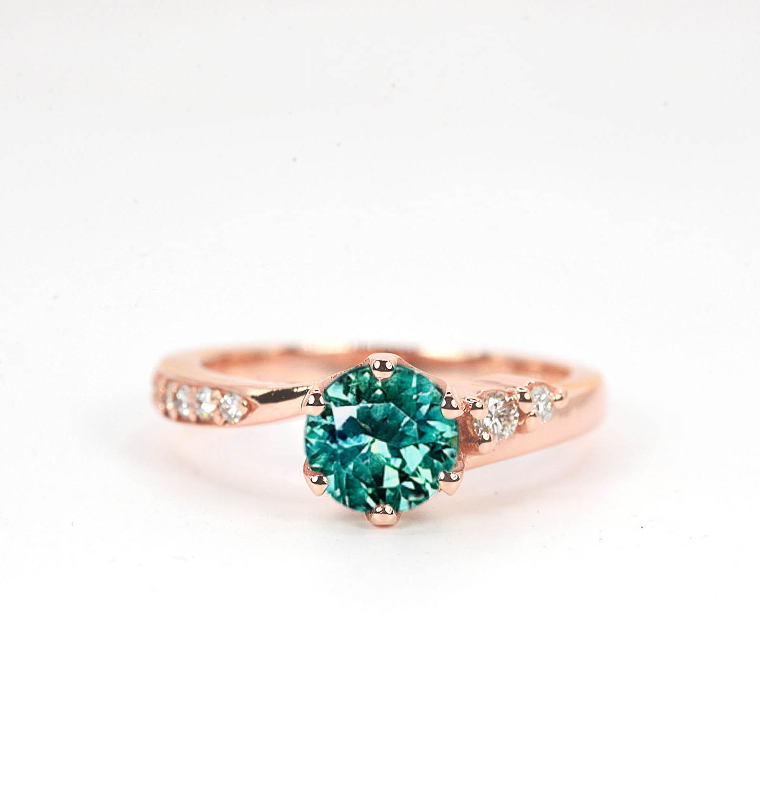 mint green sapphire ring