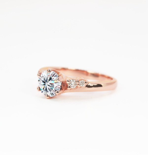 white moissanite engagement ring