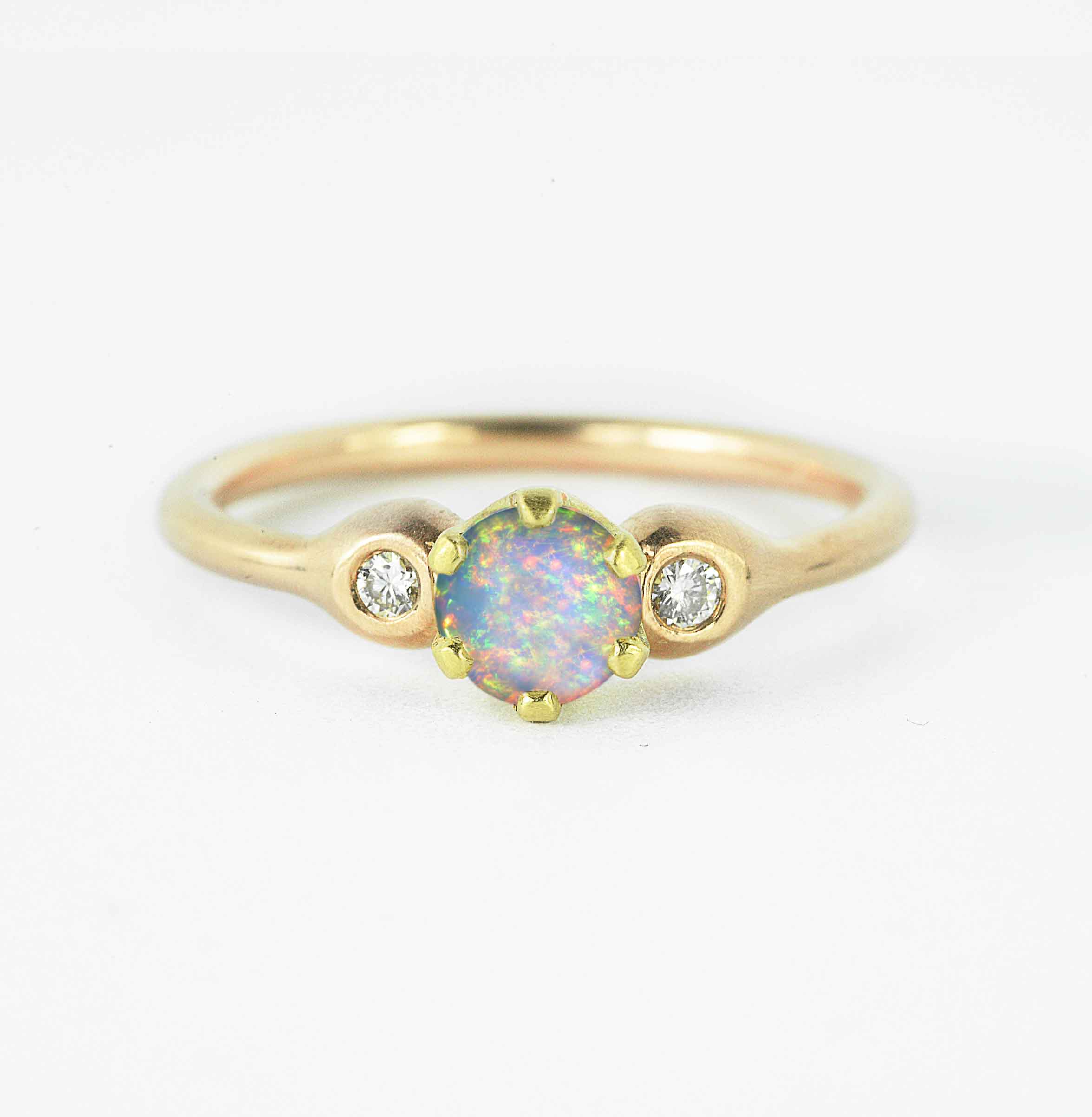 opal and diamond art deco ring