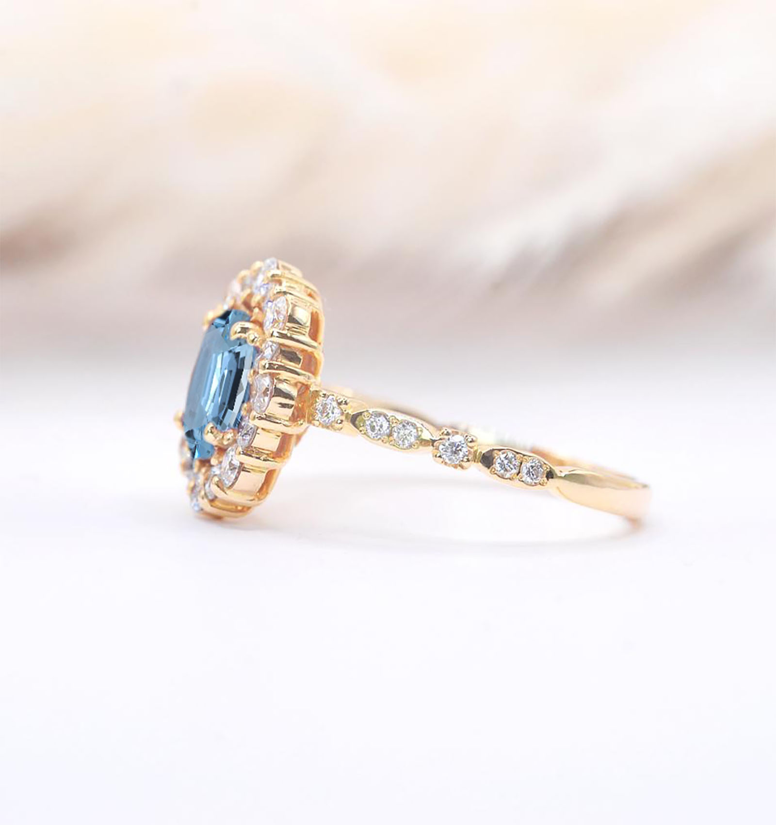 aquamarine cluster ring
