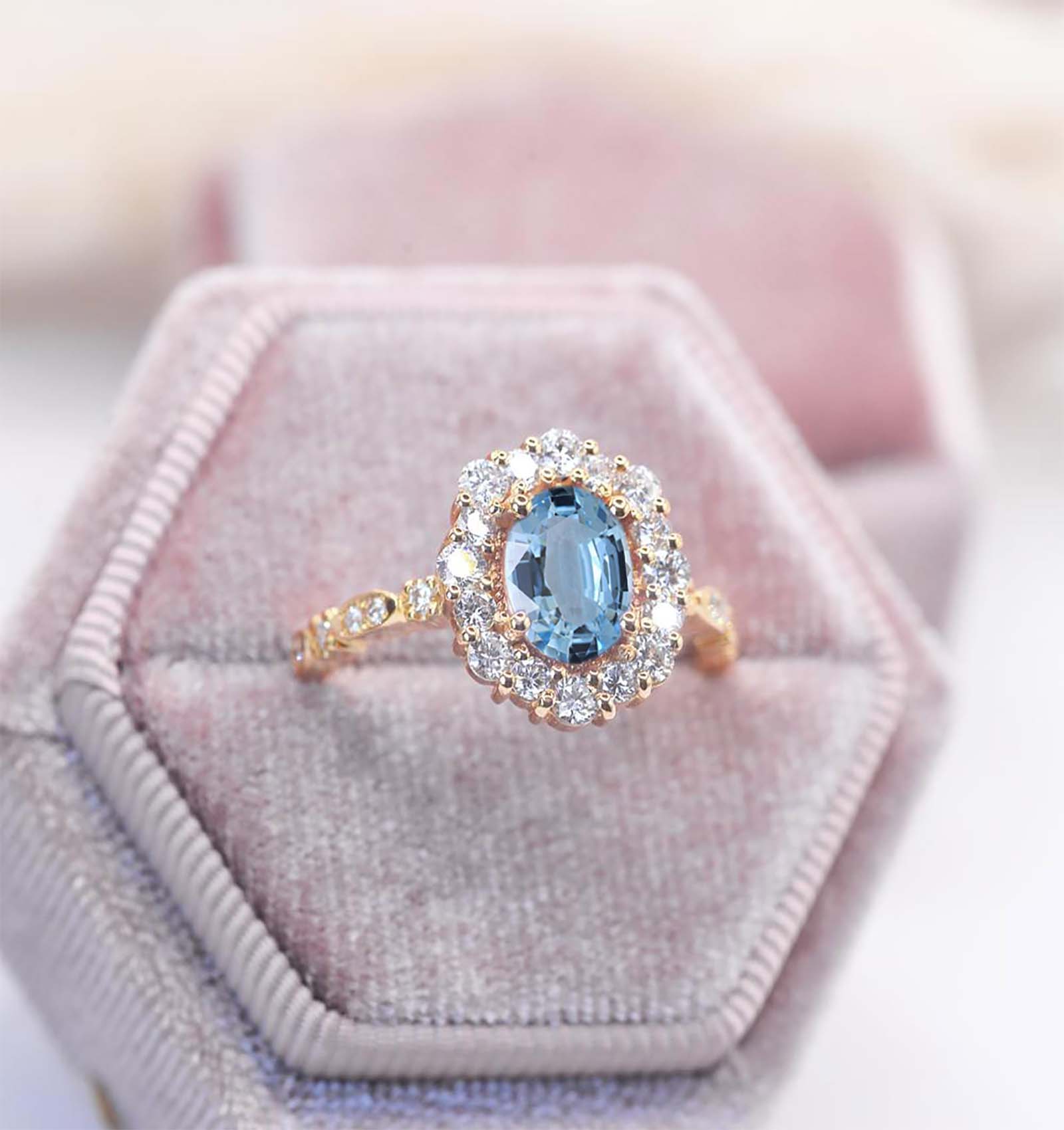 aquamarine cluster ring
