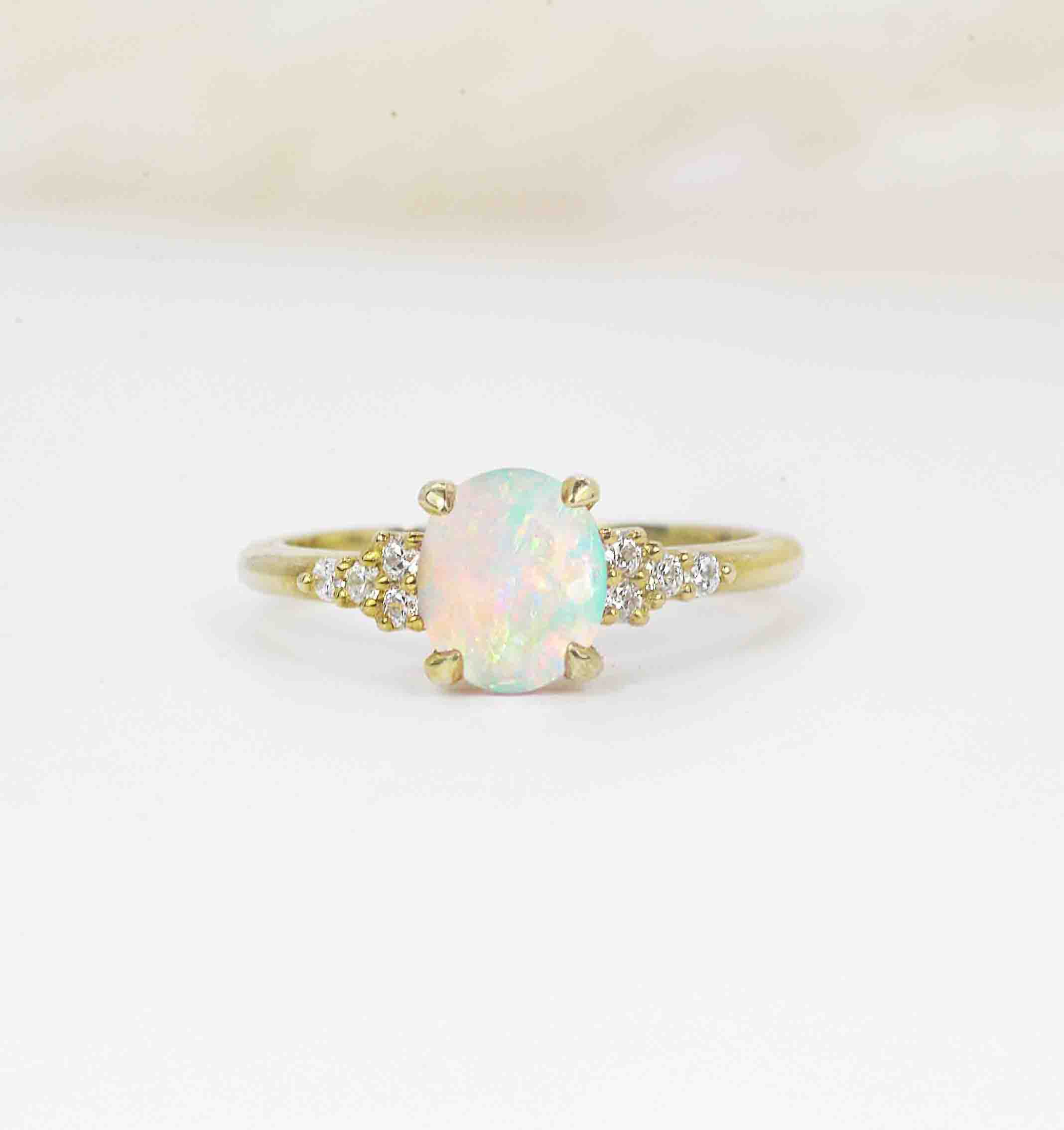 oval opal engagement ring