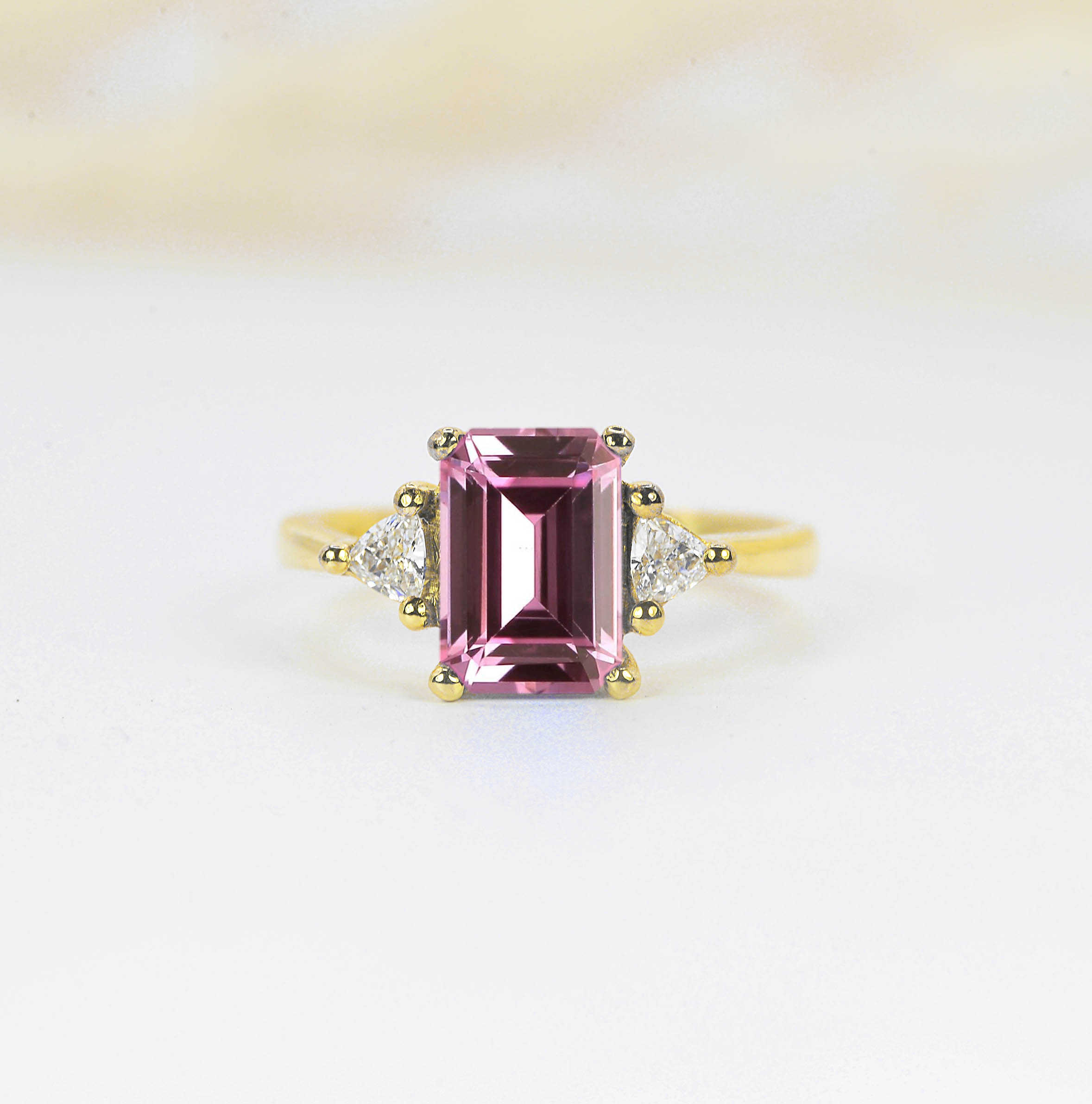 vintage pink sapphire dainty ring