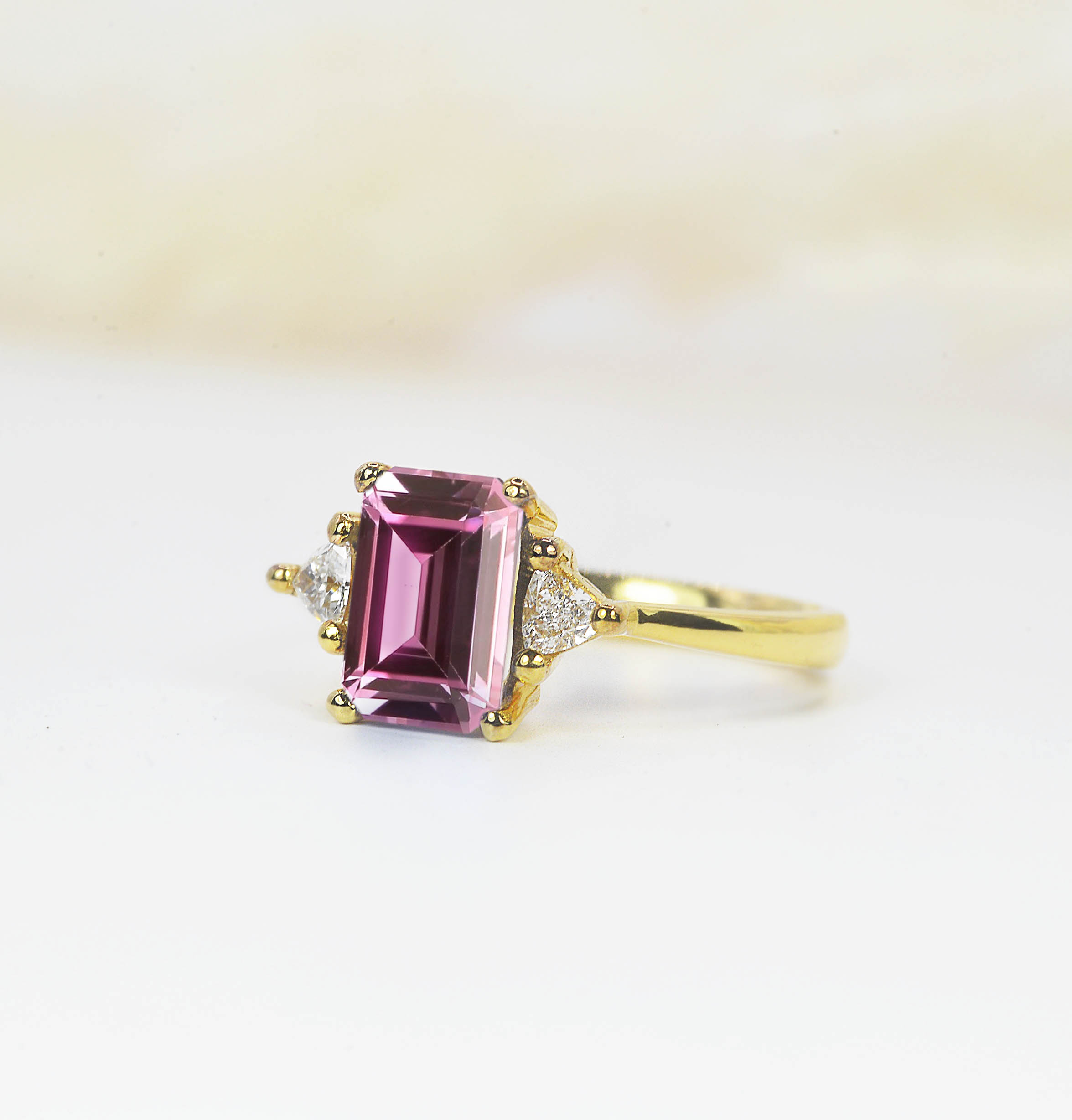 vintage pink sapphire dainty ring