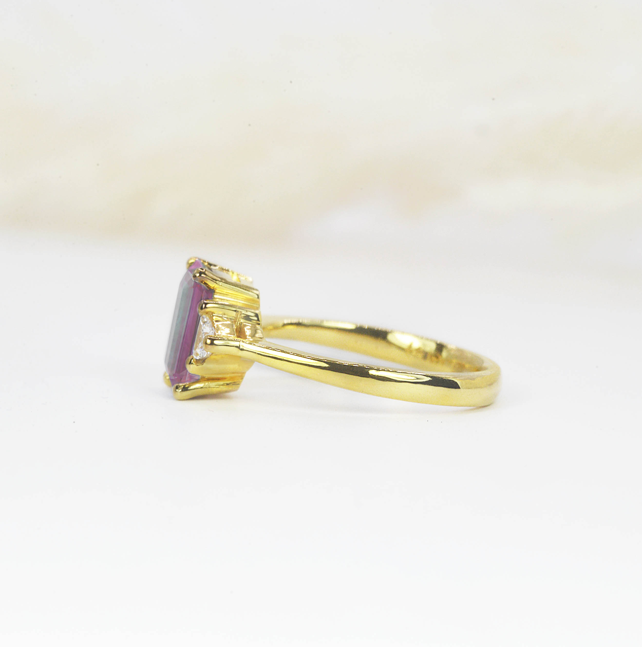 vintage pink sapphire dainty ring