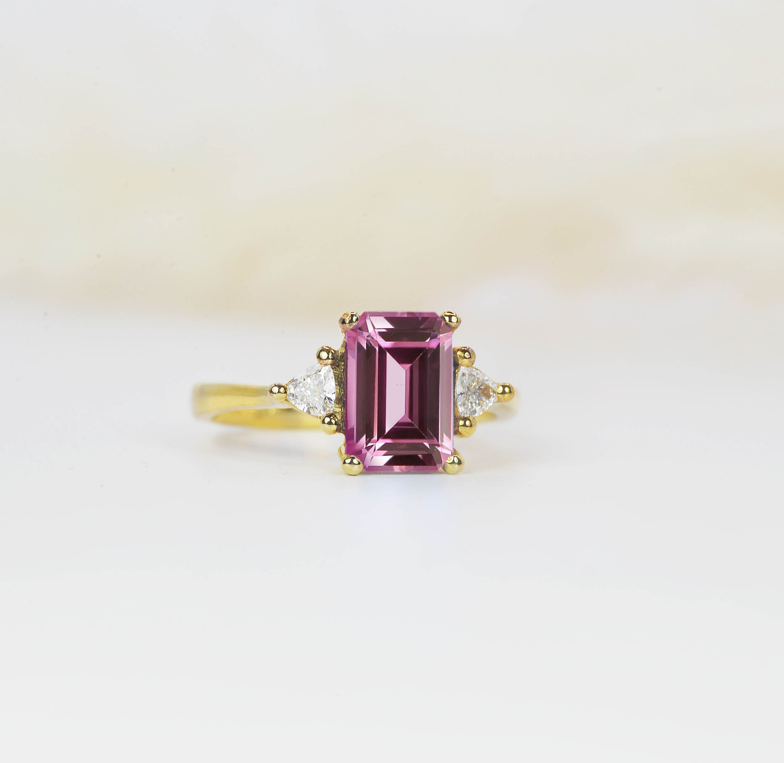 vintage pink sapphire dainty ring