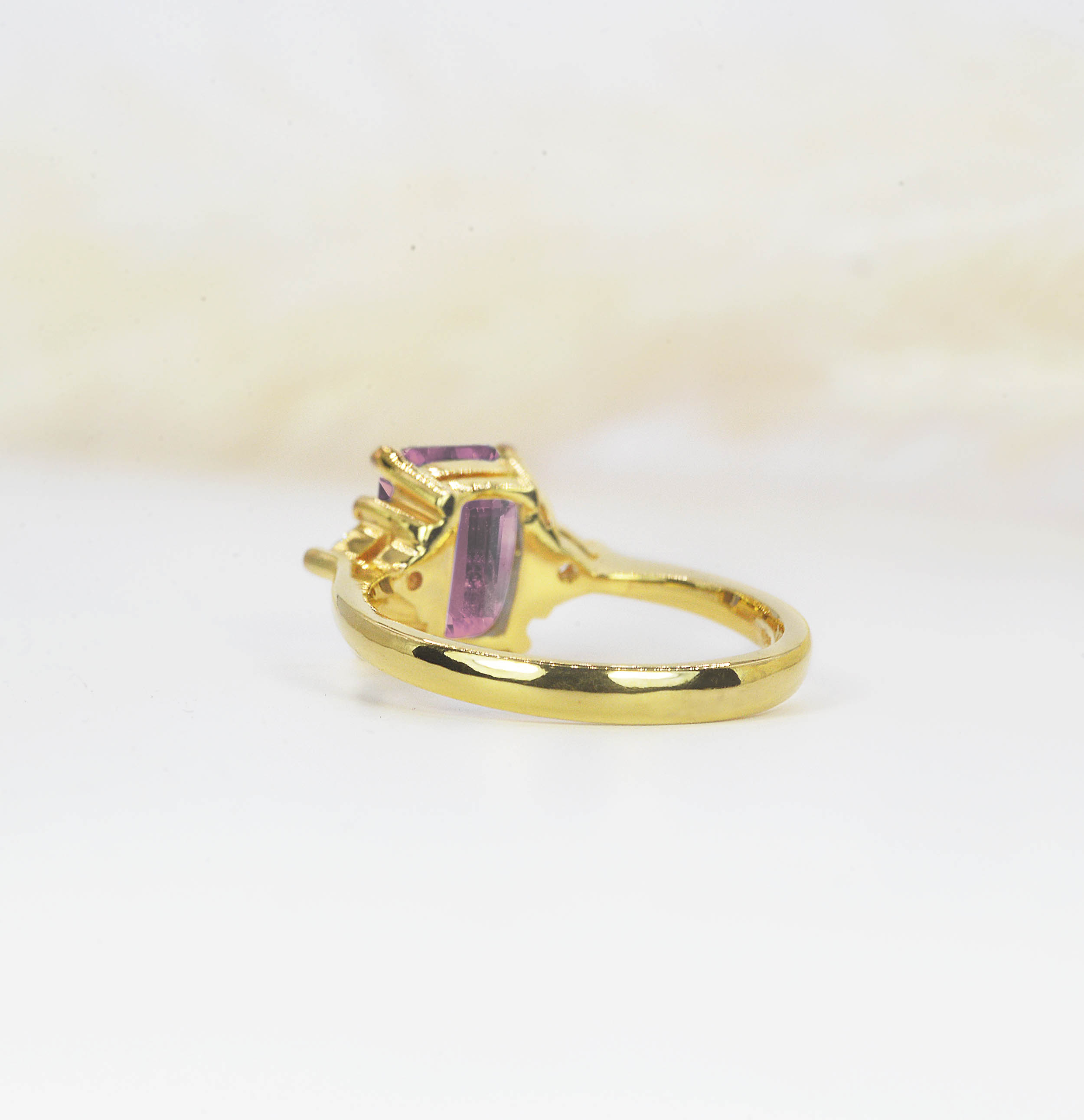 vintage pink sapphire dainty ring